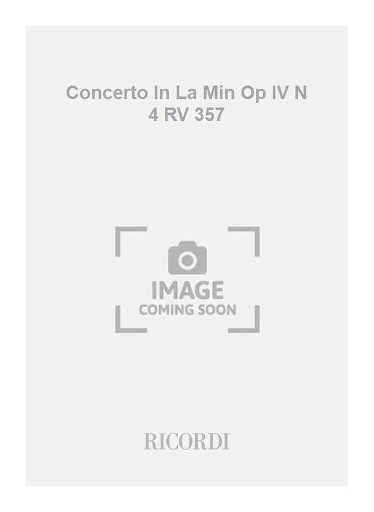 Concerto In La Min Op IV N 4 RV 357